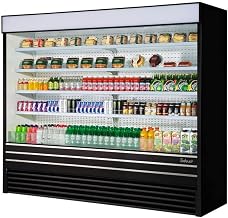 Turbo Air TOM-96EB-N Commercial Black Vertical Open Air Display Merchandiser, 45.2 cu. ft.