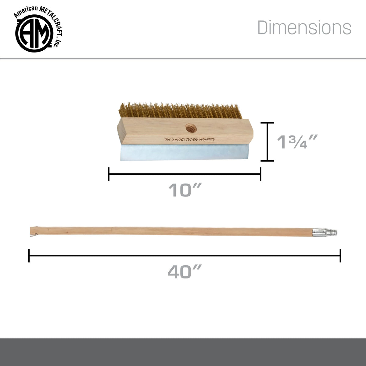 Inc. American Metalcraft Wood Handle Oven Brush, Aluminum-Threaded Tip, 40-Inch Handle, Brown – 40-inch, Wood, brown, Model 1597