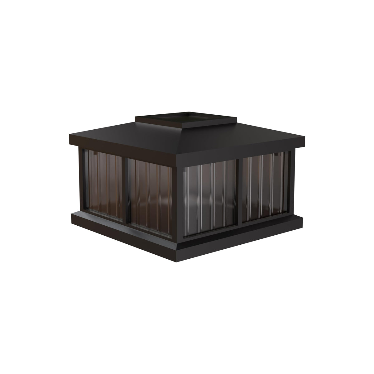 Solar Post Cap Light for Mail Posts by Mayne – 6.5x6.5, Vinyl, Black, Model LZM-625-B