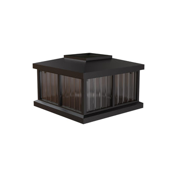 Solar Post Cap Light for Mail Posts by Mayne – 6.5x6.5, Vinyl, Black, Model LZM-625-B