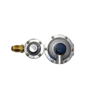 Propane Two-Stage Regulator (Horizontal with P.O.L.) by Mr. Heater – 1, Brass nipple, Rubber gasket, Brass/Black, Model F273863