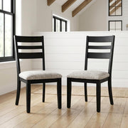 Upholstered Ladderback Dining Chairs Set of by Starlight Canyon Home – Acacia, Dark Charcoal, Pack of 2