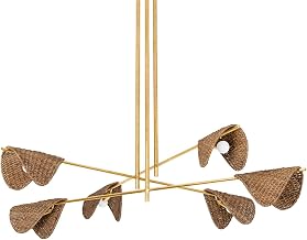 Troy Lighting F1060-VGL Barnaby - 6 Light Chandelier 14.75 inches Tall and 60 inches Wide - Vintage Gold Leaf Finish