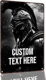 Spartan Warrior Custom 8 x 12 Inch Aluminum Metal Sign