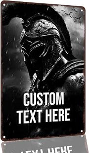 Spartan Warrior Custom 8 x 12 Inch Aluminum Metal Sign