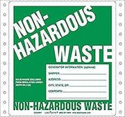 Labelmaster CFGWM7 Non-Hazardous Waste Label, W/Generator INFO, Pin-Feed (Pack of 500)