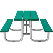 Outdoor 8'L Rectangular Picnic Table by Global Industrial – Recycled Plastic & Steel, Green, Model 271675GN