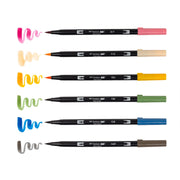 Dual Brush Pen Art Markers by Tombow – 1 Count (Pack of 7), Plastic, Multicolor, Model 72560