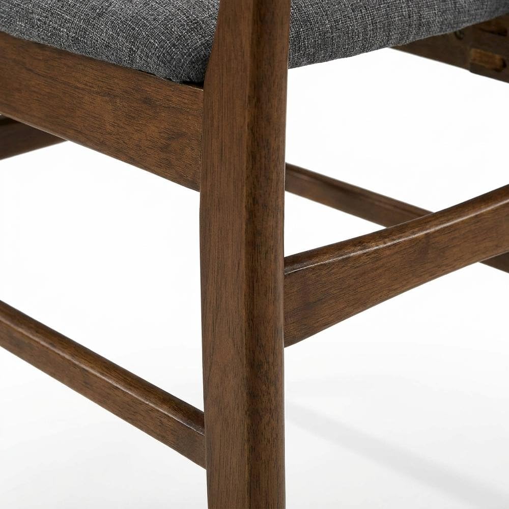 Brown Wood Dining Chairs Set by Furnifact – Rubberwood 70.00%,Polyester 10.00%,Foam 10.00%,Mdf 5.00%,Plywood 5.00%, Brown, Pack of 4