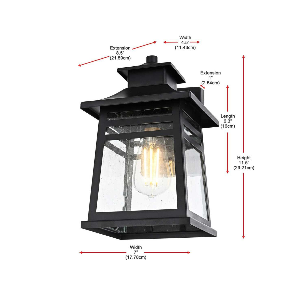 Bambrey One Light Outdoor Wall Sconce Black by Lighting Design – Iron, Black, Model OD352W12BK