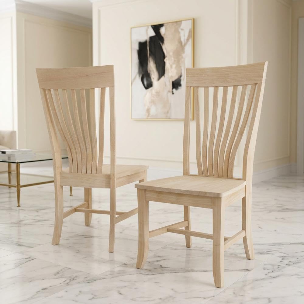Solid Wood Dining Chairs Set of by Furnifact – Wood, Beige, Pack of 2