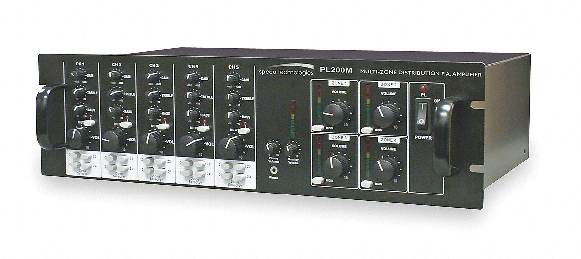 Multizone-Multisource Amplifier by Speco Technologies – Metal, Model PL200M