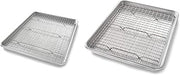 USA Pan Half & Quarter Sheet Baking Pan and Bakeable Nonstick Cooling Rack Set, Metal