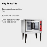 VULCAN Silver / Single Deck | 208V / 7.4 cubic_feet Convection Ovens