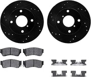 Dynamic Friction Company Rear Brake Kit Fits 2019-2023 Ford Ranger | Drilled Slotted Brake Rotors| 5000 Advanced Brake Pads and Rotors Kit| Hardware| 12.1" Rear