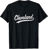 Cleveland OH Vintage Baseball Sports Script T-Shirt