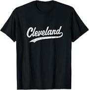 Cleveland OH Vintage Baseball Sports Script T-Shirt