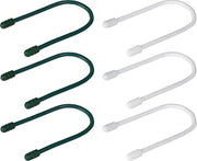 PHILIPS 6 Piece Flex Ties 7 Inch Zip Ties, Cable Management | Multi-Purpose Cord Organizer Reusable Cable Ties for Extension Cords Power Strips Outdoor Lighting Green and White SWV4408/27