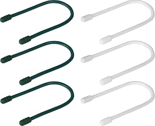 PHILIPS 6 Piece Flex Ties 7 Inch Zip Ties, Cable Management | Multi-Purpose Cord Organizer Reusable Cable Ties for Extension Cords Power Strips Outdoor Lighting Green and White SWV4408/27