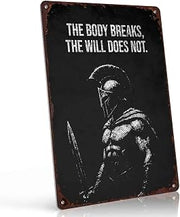 Spartan Warrior Quote Vintage Metal Wall Art Signs 8X12 Inch