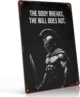 Spartan Warrior Quote Vintage Metal Wall Art Signs 8X12 Inch