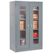 Clear View Storage Cabinet with Locking Handle by Global Industrial – 48" W x 24" D x 78" H, Alloy Steel, Grey, Model 237621GY
