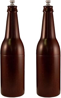 Chef Specialties 9.5" Hardwood Beer Bottle Salt & Pepper Mill/Grinder Set