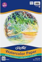UCREATE 140 lb. Watercolor Paper, White, 12" x 18", 50 Sheets/Pack, 1 Pack