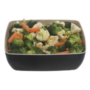 Serving Bowl Wood-Look Black Melamine with Light Wood Inside - 9 7/8 L x 9 7/8 W x 3" H by HUBERT – Melamine, Black, Model M2380-BLACK