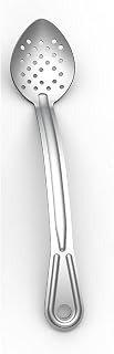 Browne Foodservice Renaissance Stainless Steel 13 Inch Curved Perforated Spoon