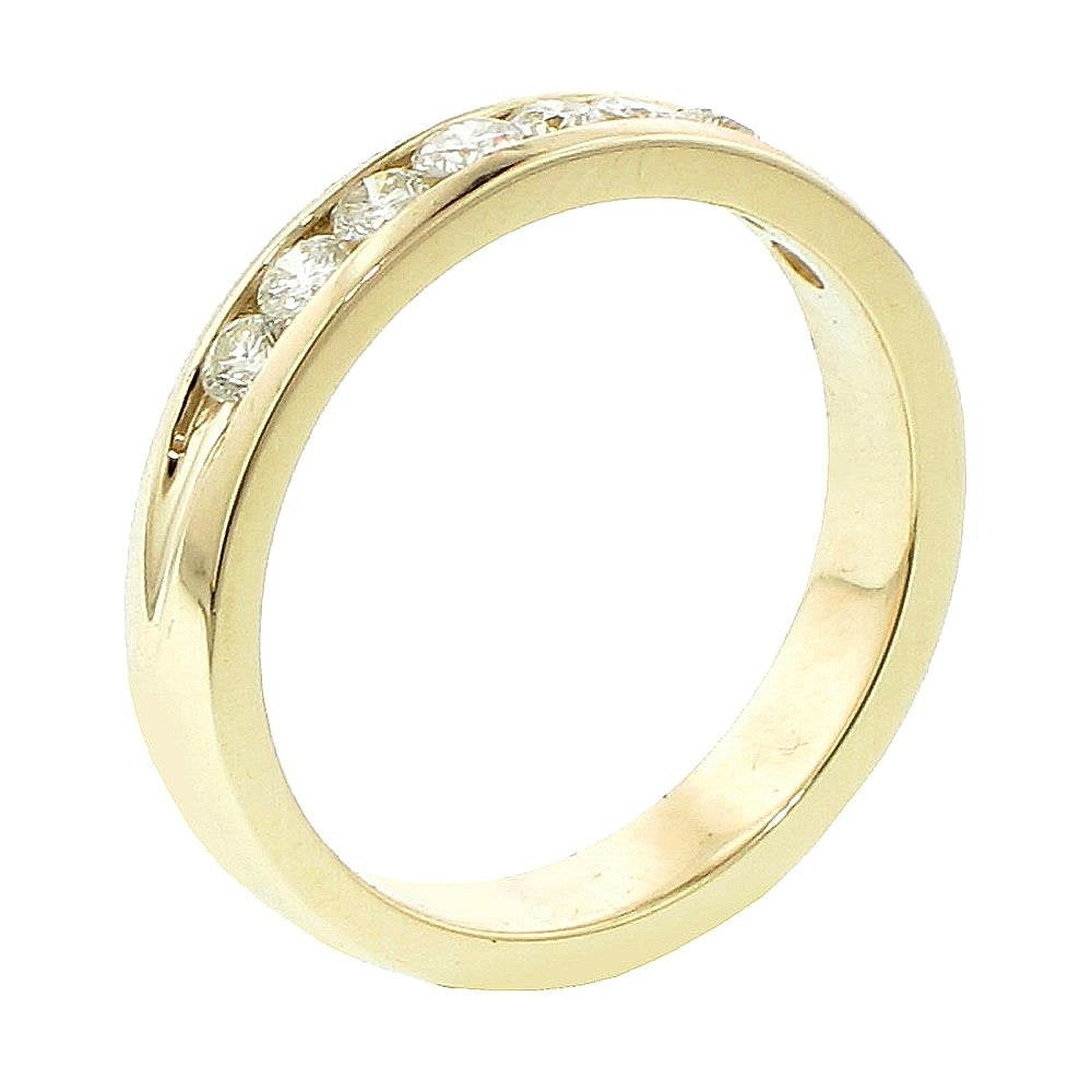 0.75 CT Channel Set Anniversary Round Diamond Wedding Band in 14k Yellow Gold - Size 10. by VIP Jewelry Art – Yellow Gold, Yellow,Gold, Model WB105YVIP