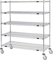 Nexel Open Sided Wire Exchange Truck, 5 Wire Shelves, 800 Lb. Cap., 48x18x69