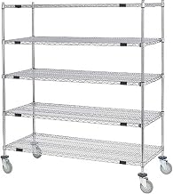 Nexel Open Sided Wire Exchange Truck, 5 Wire Shelves, 800 Lb. Cap., 48x18x69
