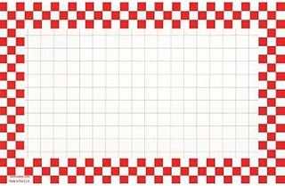 HUBERT Sign Cards with Red Checkerboard Border - 11"L x 7"H, 100 per Pack