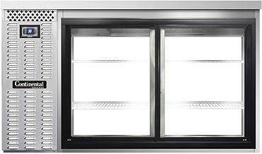 BBC59-SS-SGD-PT Two Section Sliding Glass Door Refrigerated Pass-Thru Back Bar Cooler, 59" W x 34-3/4"H, Stainless Steel Exterior