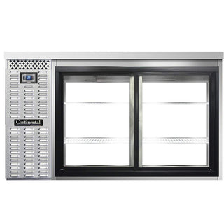 BBC59-SS-SGD-PT Two Section Sliding Glass Door Refrigerated Pass-Thru Back Bar Cooler by Continental Refrigerator – 22.0 cubic_feet