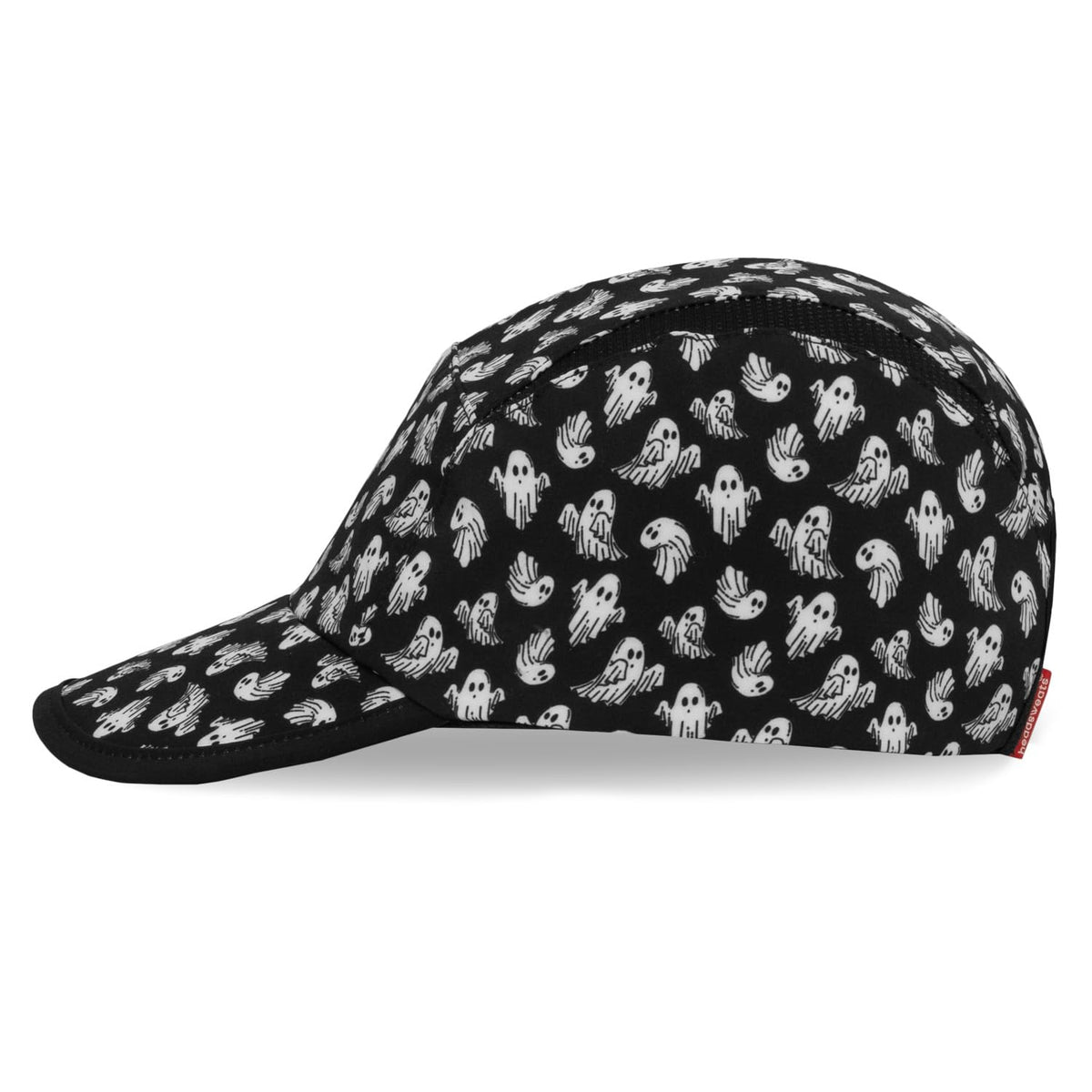 Ghostly Halloween Running Hat by Headsweats – Polyester, Black/Ghost