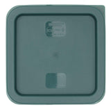 Polycarbonate Lid for 2 & 4 Qt Food Storage Containers - 7 31/100" L x 7 31/100" W x 63/100" H by HUBERT – Plastic, Green, Model 105008