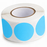 Round Inventory Labels by Glownary – 1.5 Inches Diameter, Semi-gloss Paper, Sky Blue, Model 323sb112bc