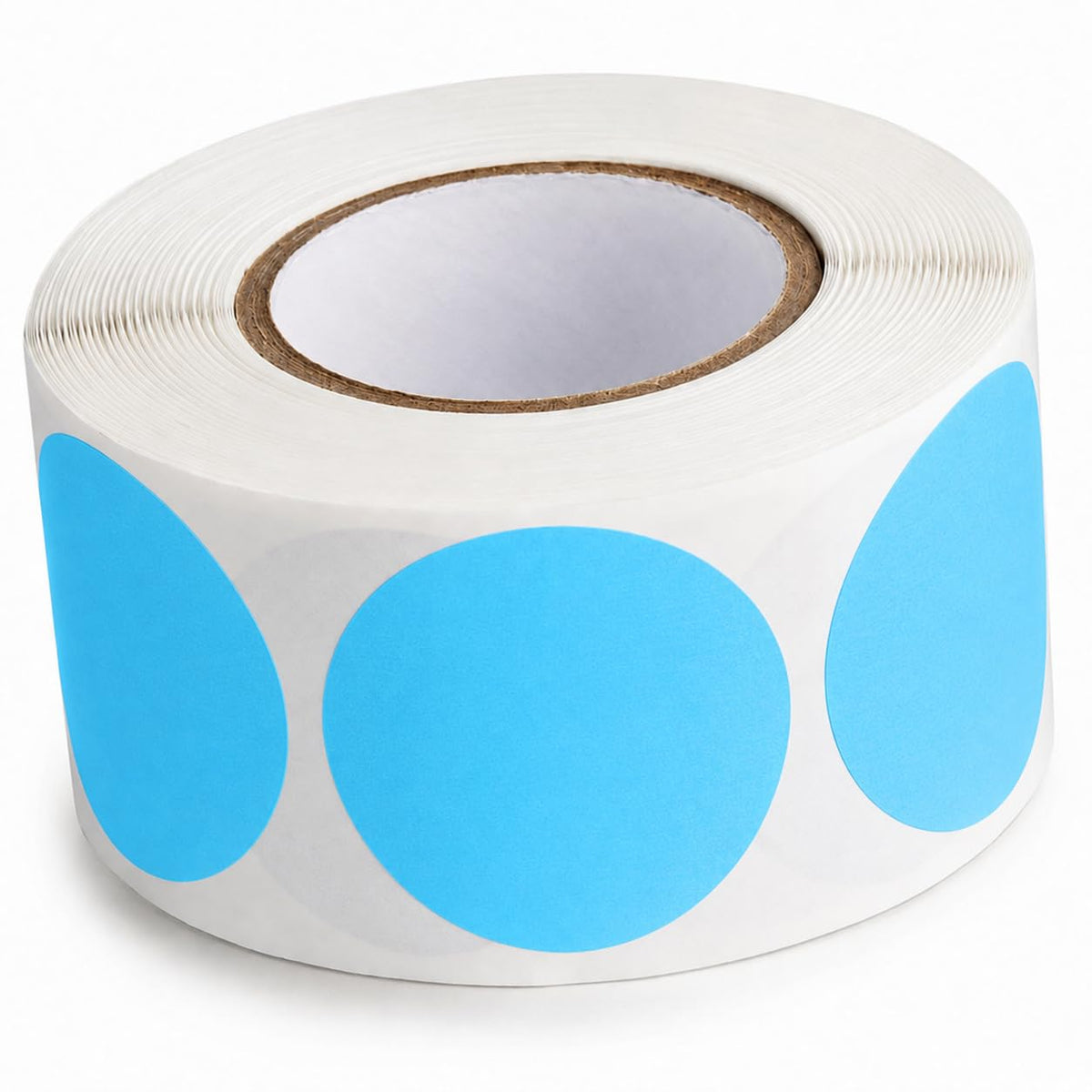Round Inventory Labels by Glownary – 1.5 Inches Diameter, Semi-gloss Paper, Sky Blue, Model 323sb112bc
