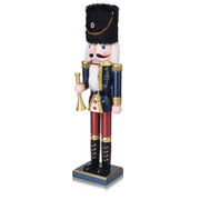 ArlinaL Wooden Nutcracker Soldier Holding Bugle, 15 Inch, Red Gold