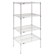 Shelving Unit for 4 Shelves Silver Metal - 36" L x 24" W x 74" H by HUBERT – Alloy Steel, Silver, Model K2436-4TA