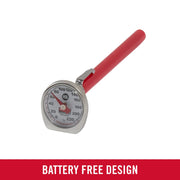 Rubbermaid Commercial Products Pocket Meat Thermometer, Stainless Steel, Red
