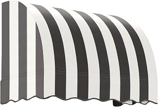 Awntech 3' Savannah (40.5"-44"-36") Waterfall Closed-Sides Awning, Black/White Stripe