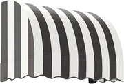 Awntech 4' Savannah (52.5"-44"-36") Waterfall Closed-Sides Awning, Black/White Stripe