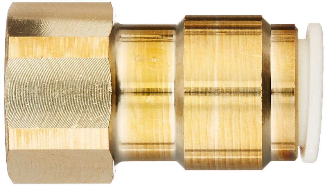 Female Flare Connector by John Guest – 3/8" OD x 3/8", Brass, Copper, Pack of 10, Model MI4512F6SLF