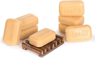 Soap Works Emu Oil Bar Soap, 8-Count with Free Soap Works Natural Wood Soap Dish