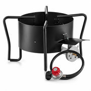 Glownary Outdoor Propane Stove – 210,000 BTU, Steel Frame, 19-Inch Cooking Surface with Hose Guard, Single Burner Patio Range