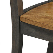Solid Wood Ladderback Dining Chairs Set of by Furnifact – Wood, Hickory and Washed Coal, Pack of 2
