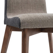 Mid-Century Modern Upholstered Dining Side Chair with Wood Legs Set of by Furnifact – Upholstered, Brown, Pack of 2
